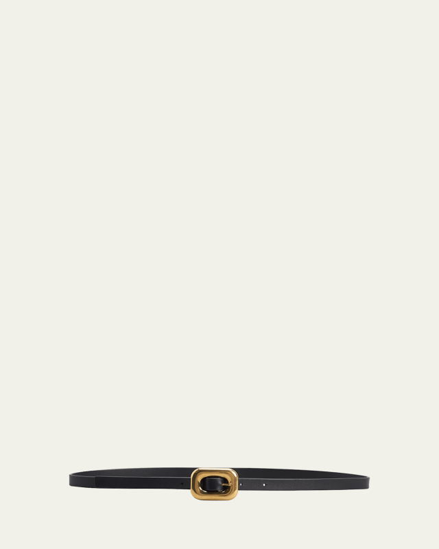 Calf Leather Skinny Belt